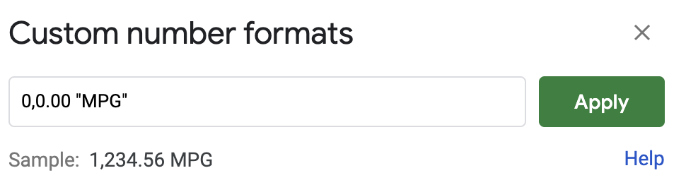 Custom Number Formats in Google Sheets