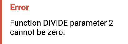 Dividing by zero error messages in Google Sheets